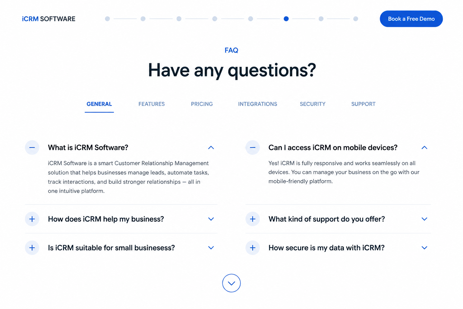 Futuristic FAQ Widget