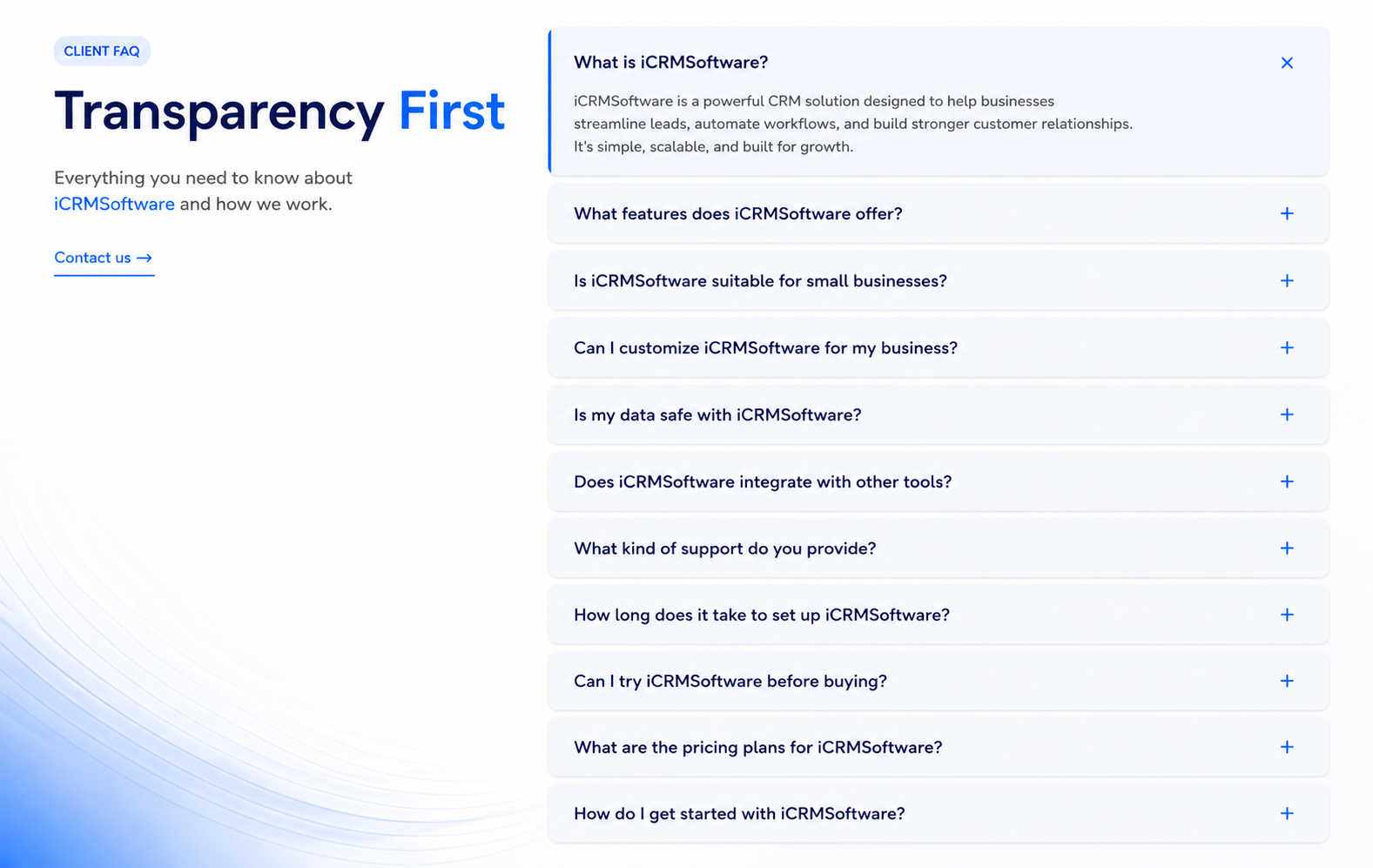 Smooth FAQ Frame