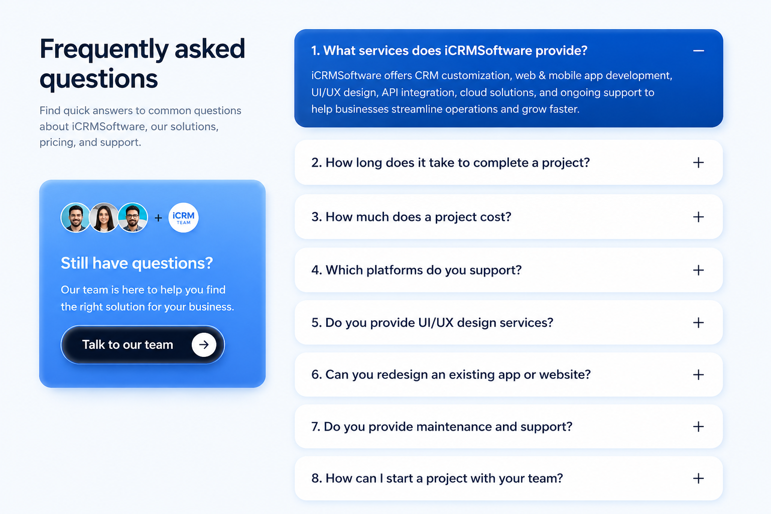 Elegant FAQ Display