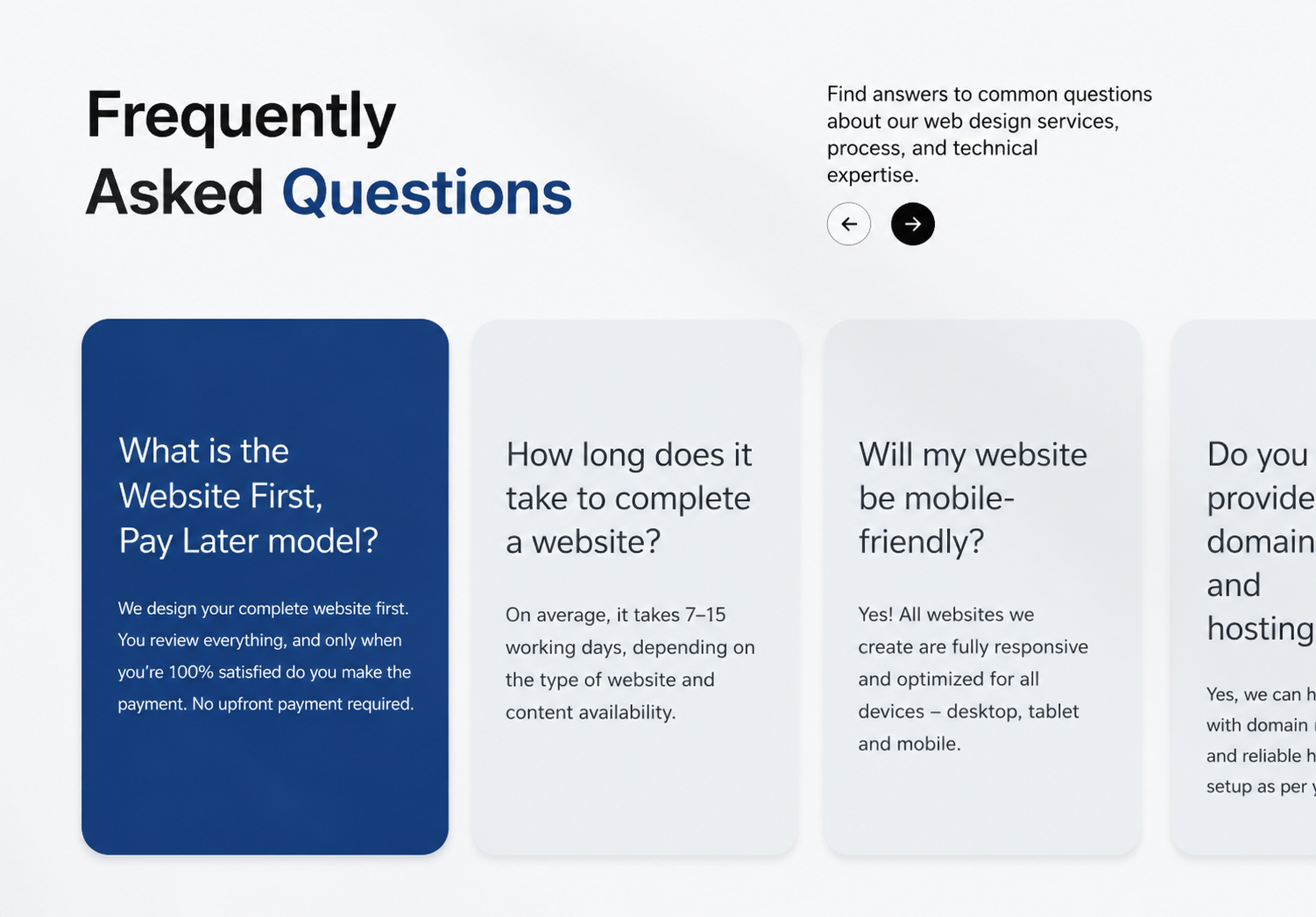 Clean FAQ Container