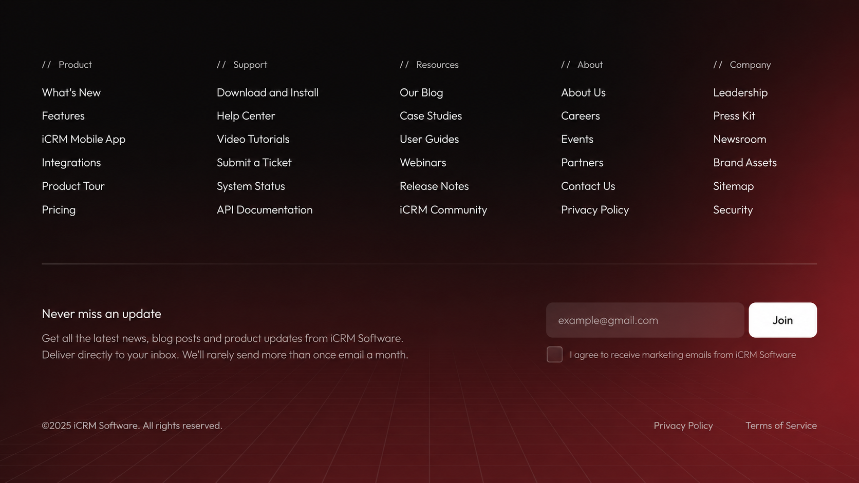Striking Footer Widget
