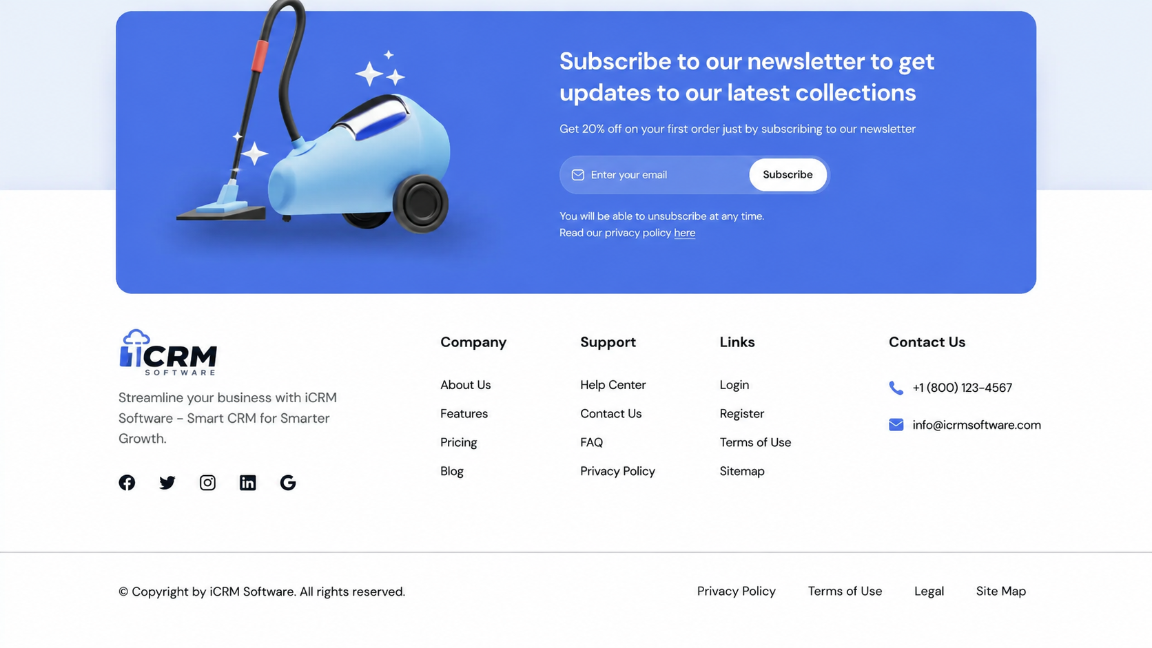 Striking Footer Canvas