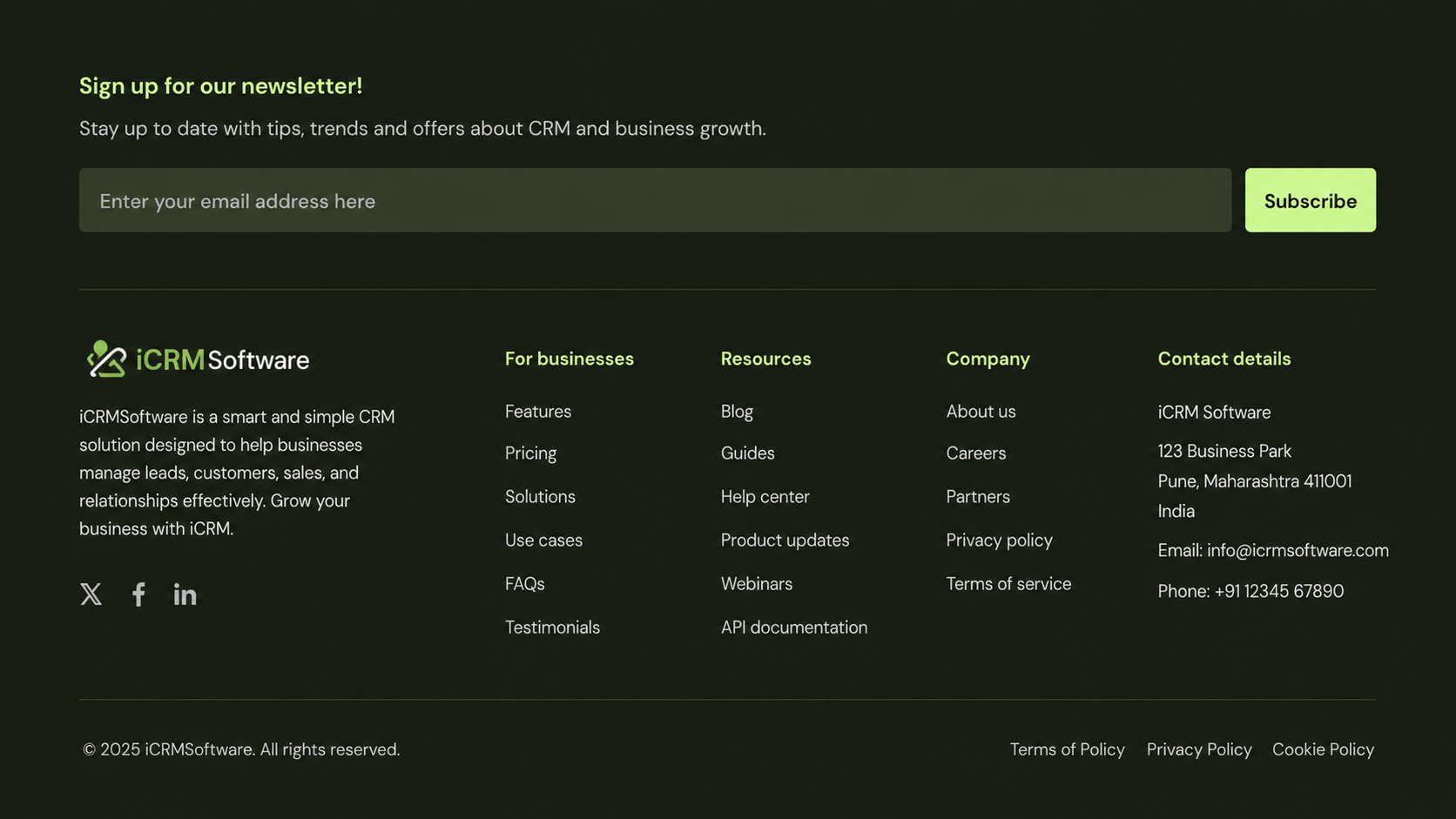 Elegant Footer Space