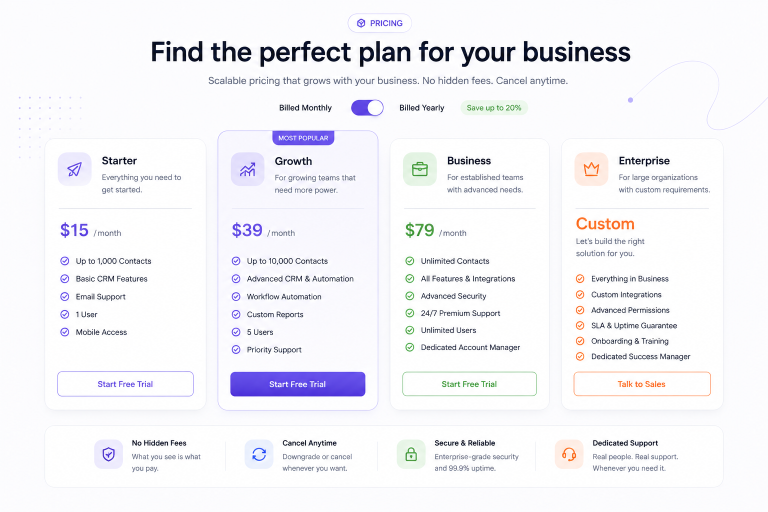 Engaging Pricing Grid