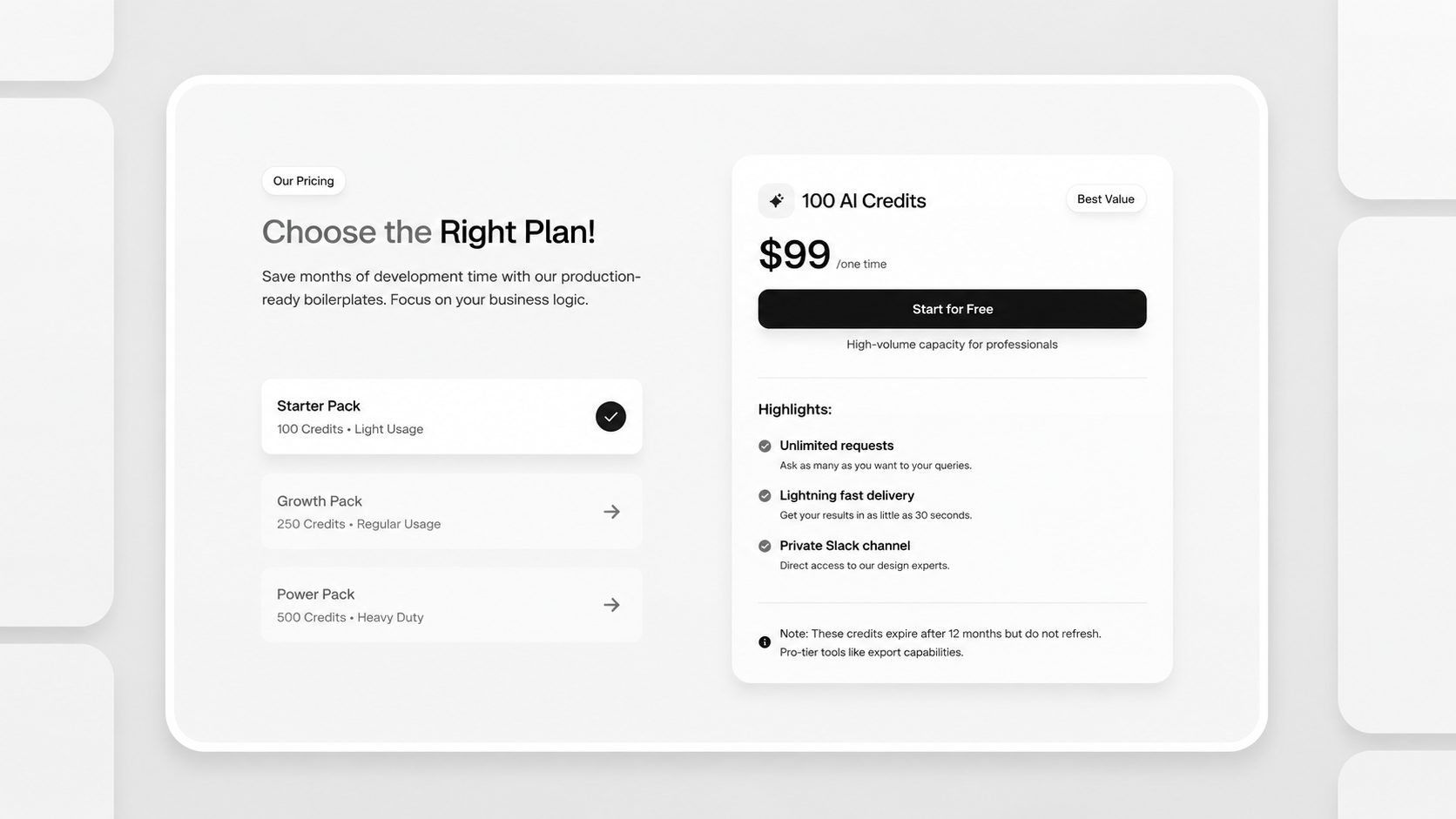 Refined Pricing Section