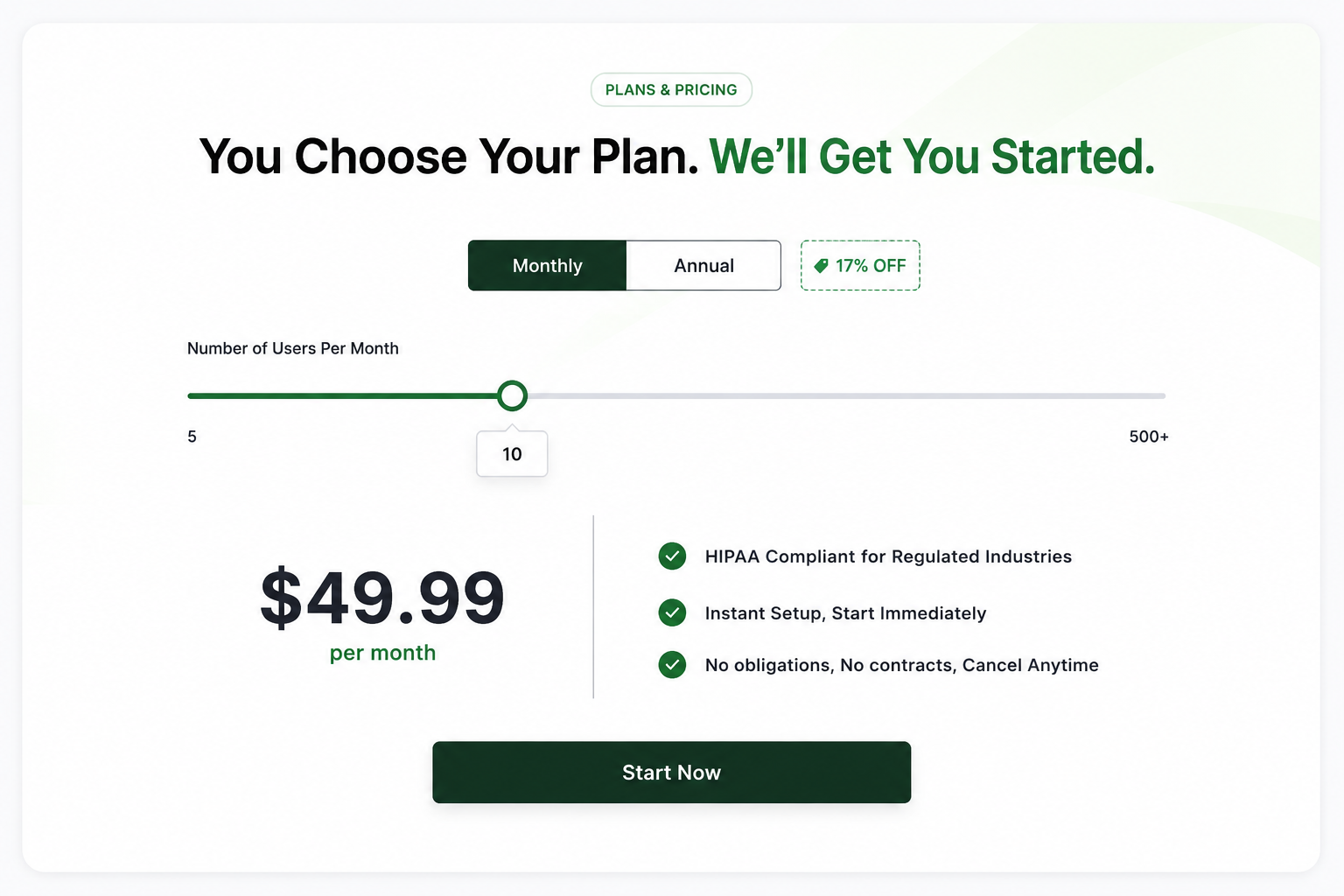 Polished Pricing Widget