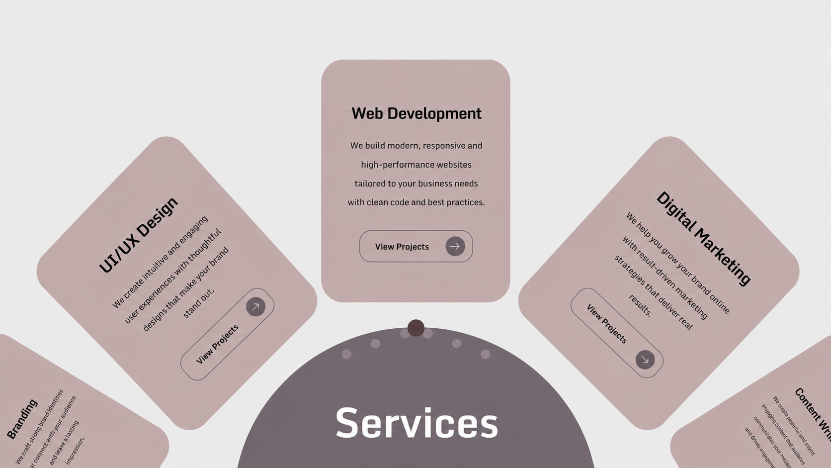 Minimal Services Grid Widget