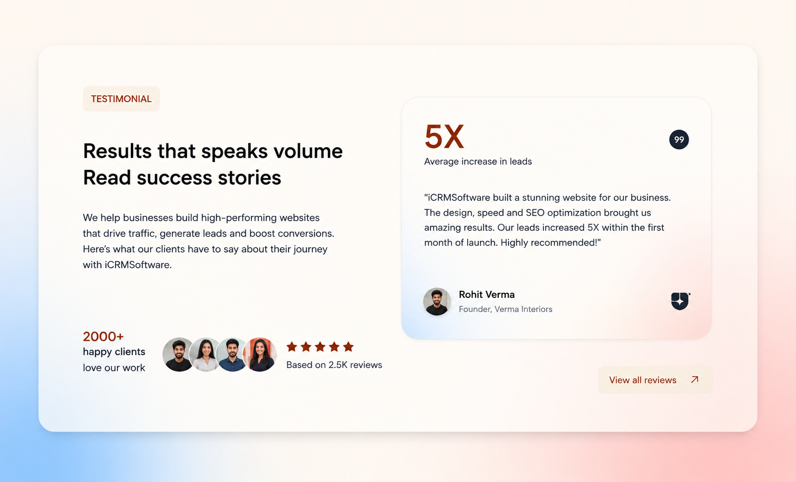 Dark Testimonials Design