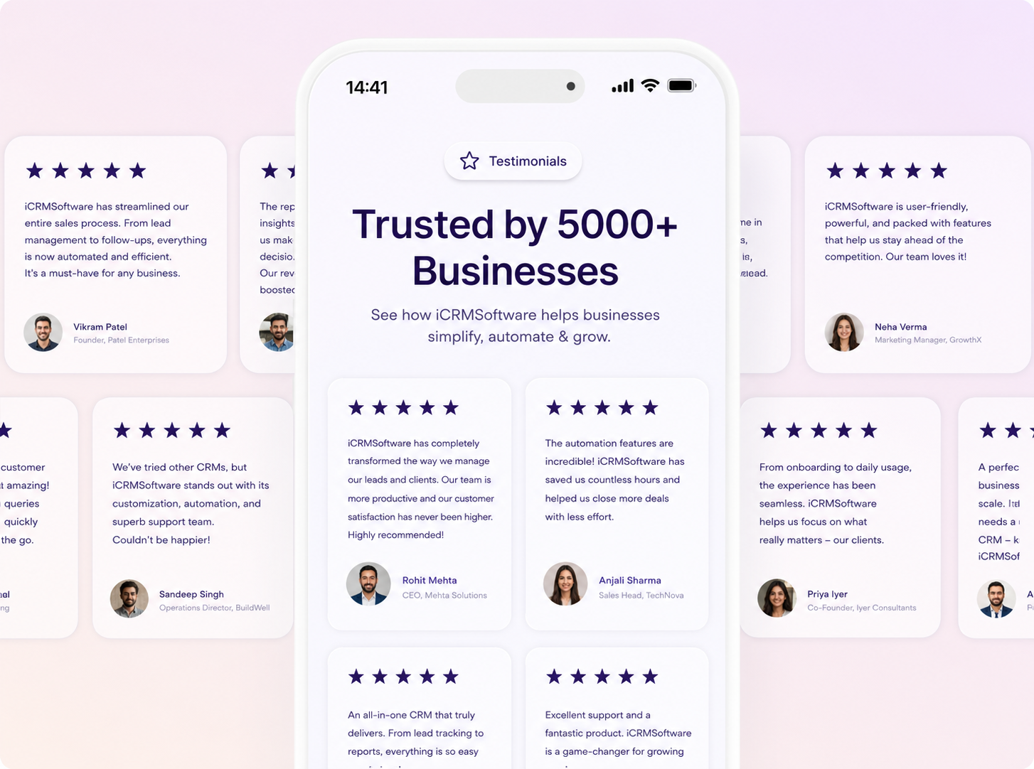 Corporate Testimonials Grid