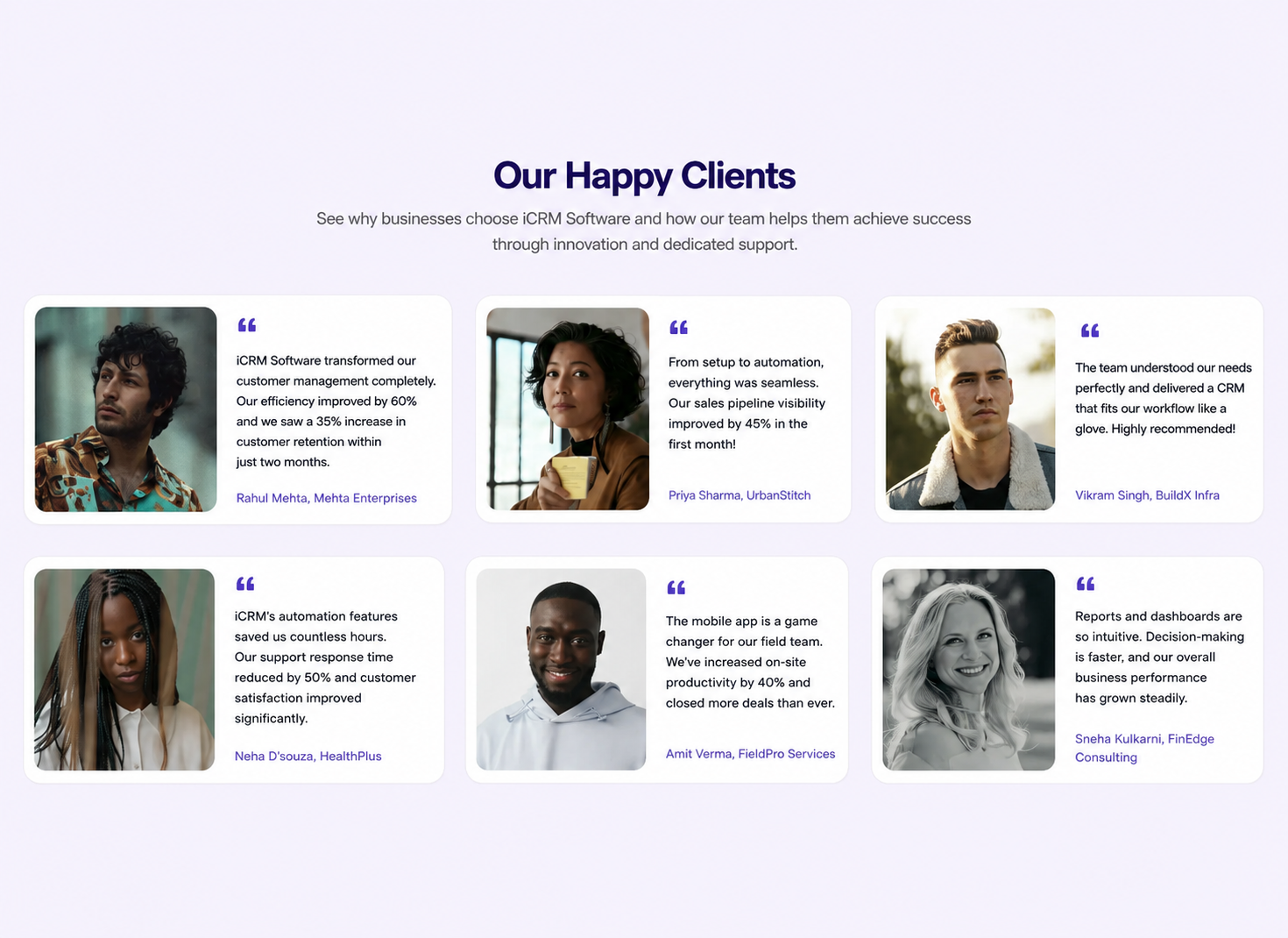 Polished Testimonials Layout