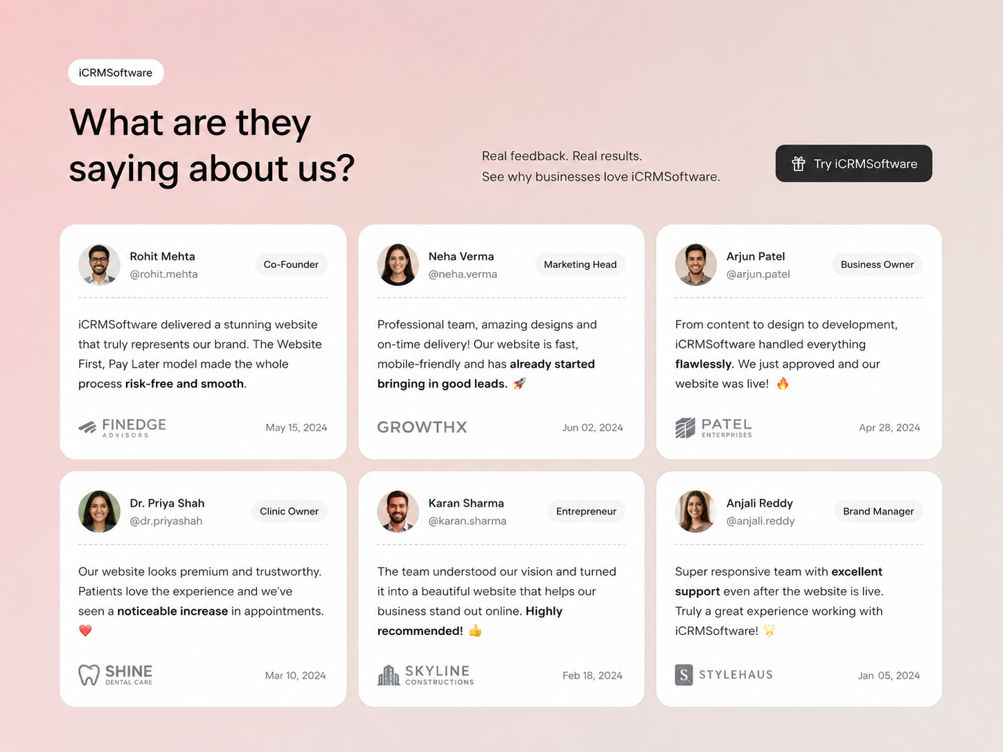 Bold Testimonials Board